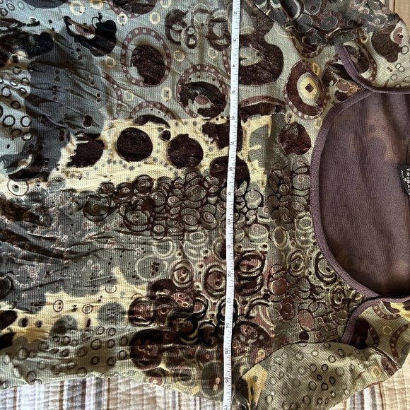 Tribal 2 layer Mesh Top with Velour Accents - Picture 4 of 7